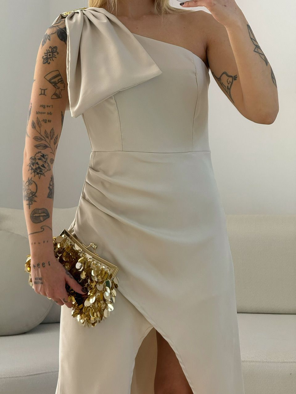 VESTIDO ALEXIA LAÇO AREIA