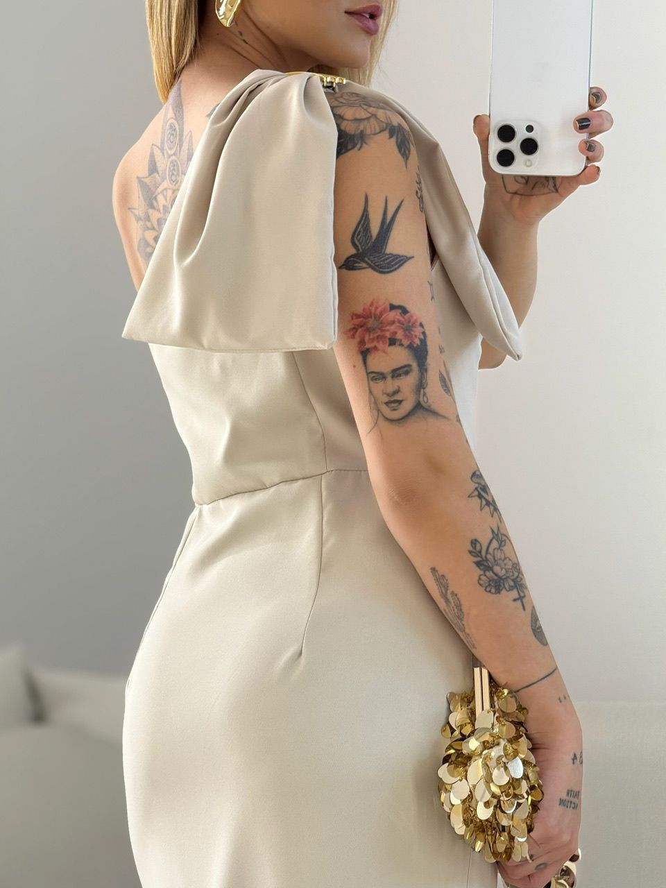VESTIDO ALEXIA LAÇO AREIA