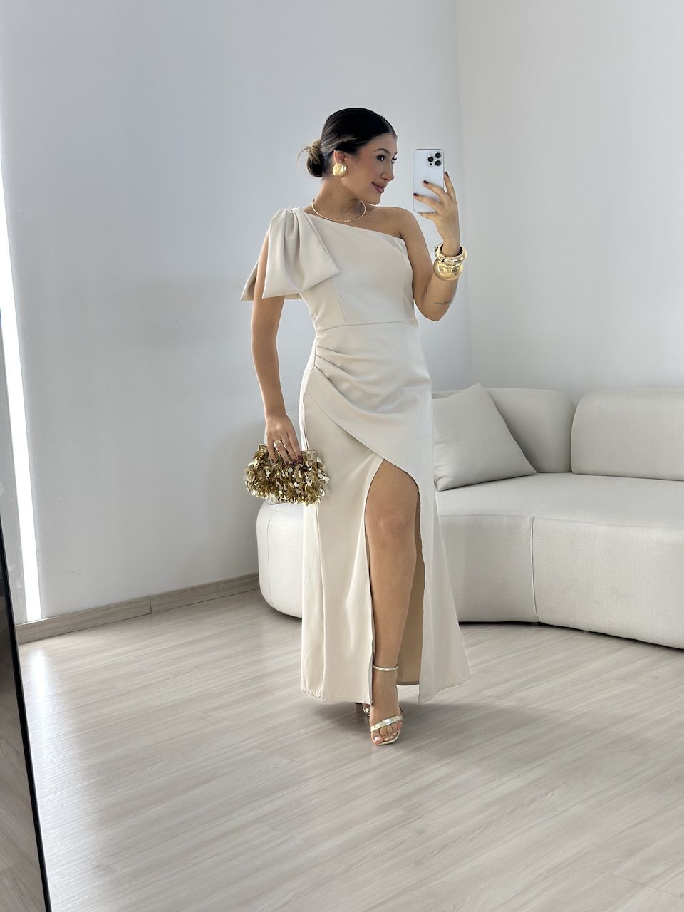 VESTIDO ALEXIA LAÇO AREIA