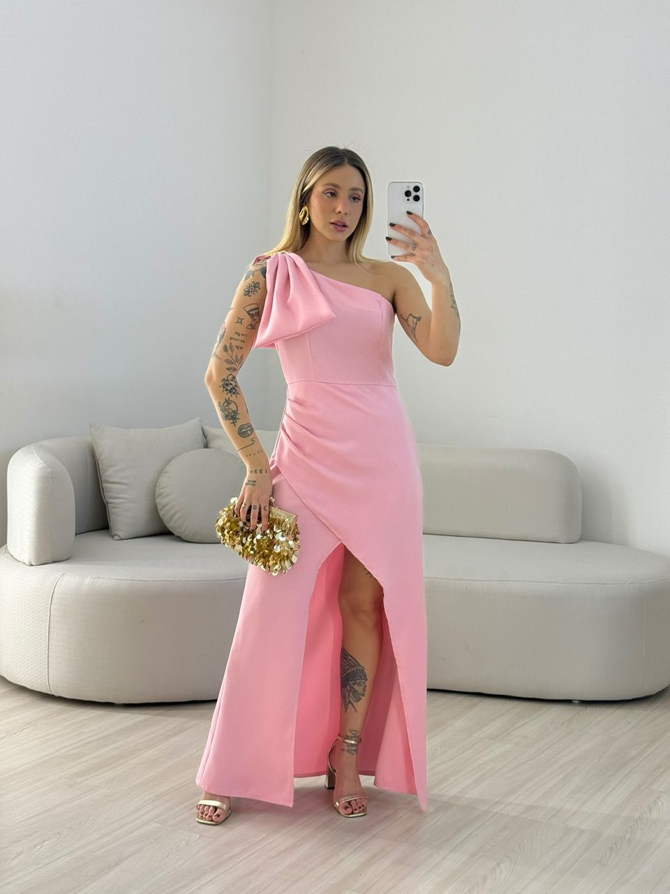 VESTIDO ALEXIA LAÇO ROSA