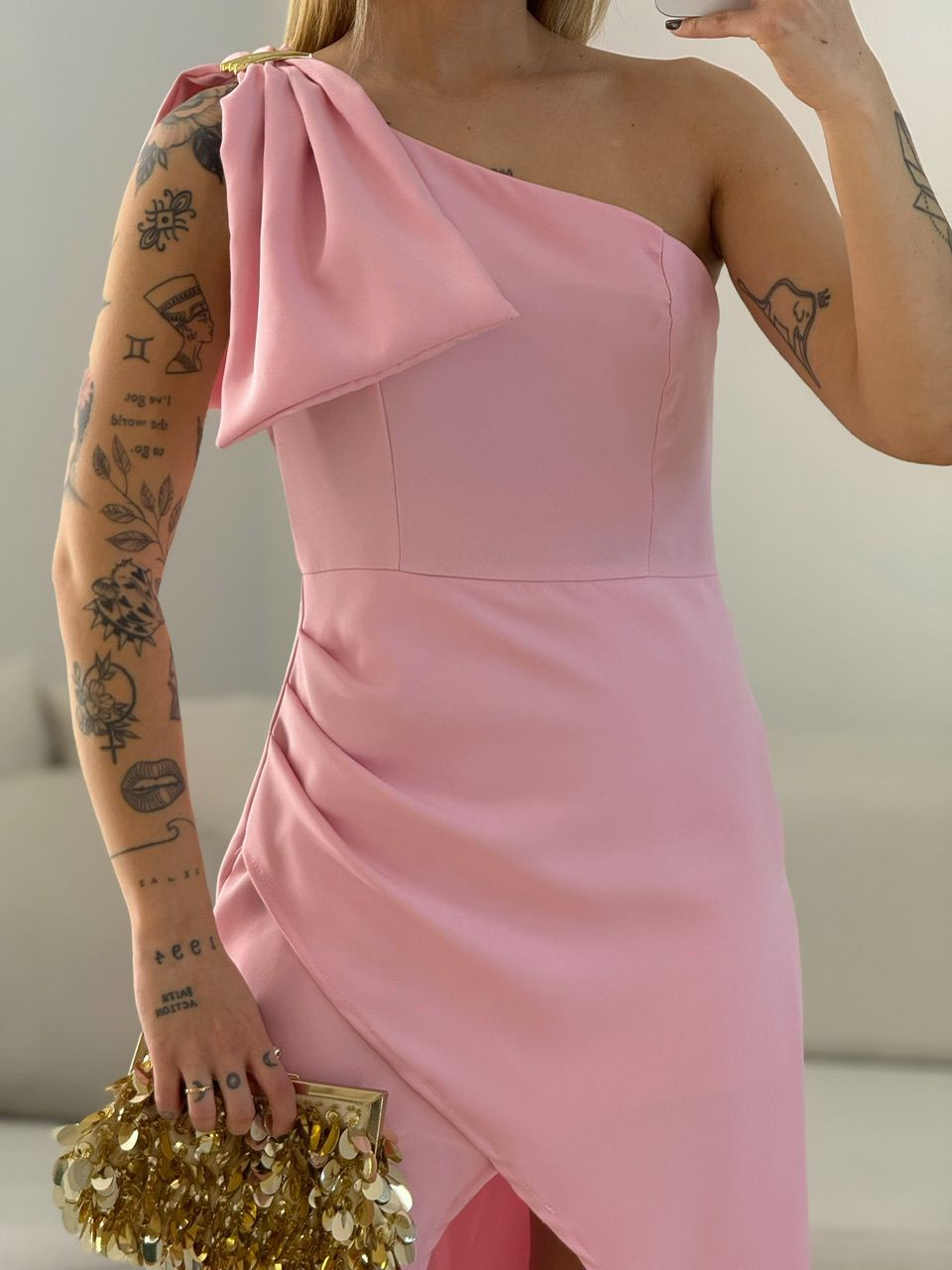 VESTIDO ALEXIA LAÇO ROSA