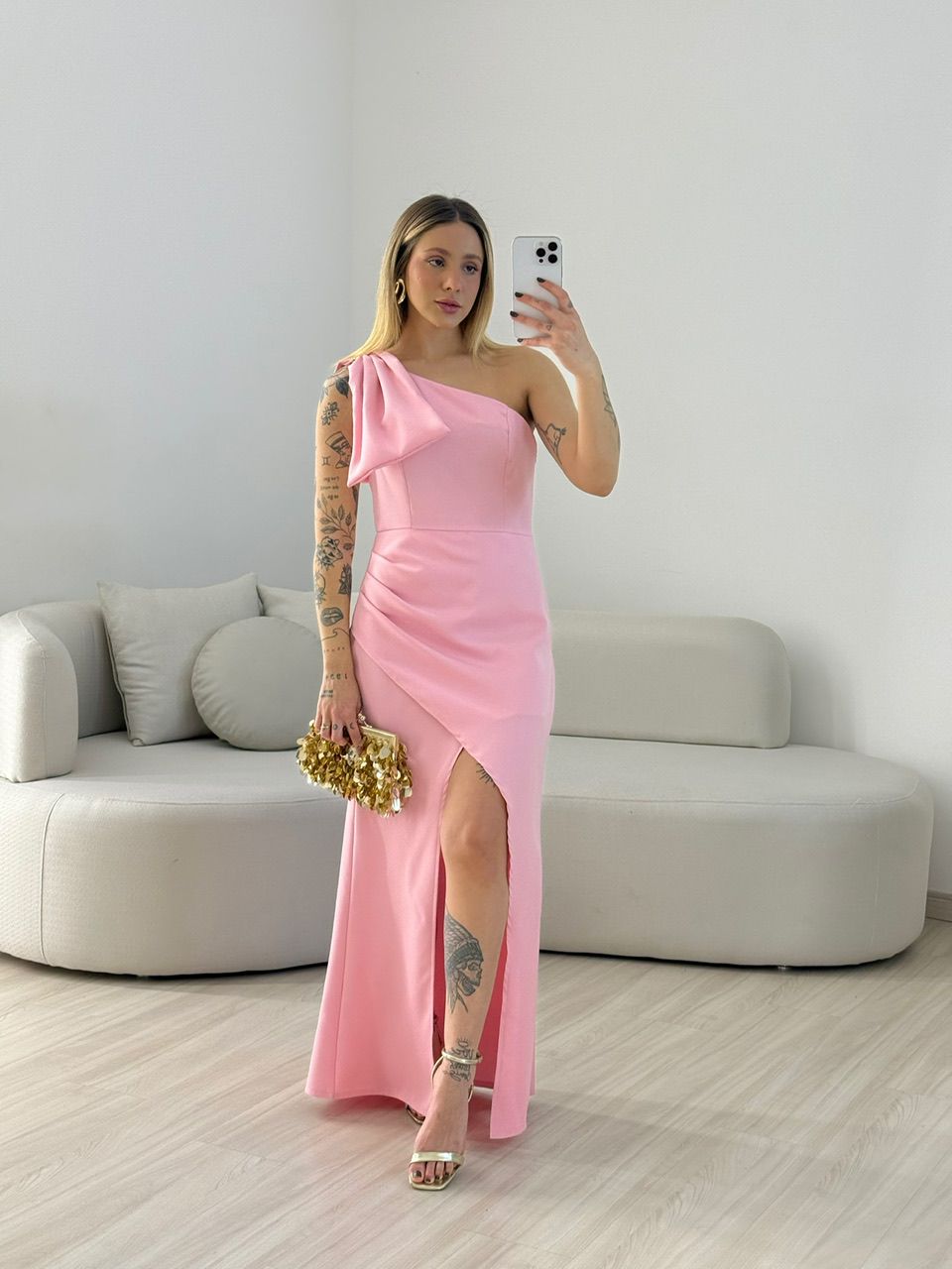 VESTIDO ALEXIA LAÇO ROSA