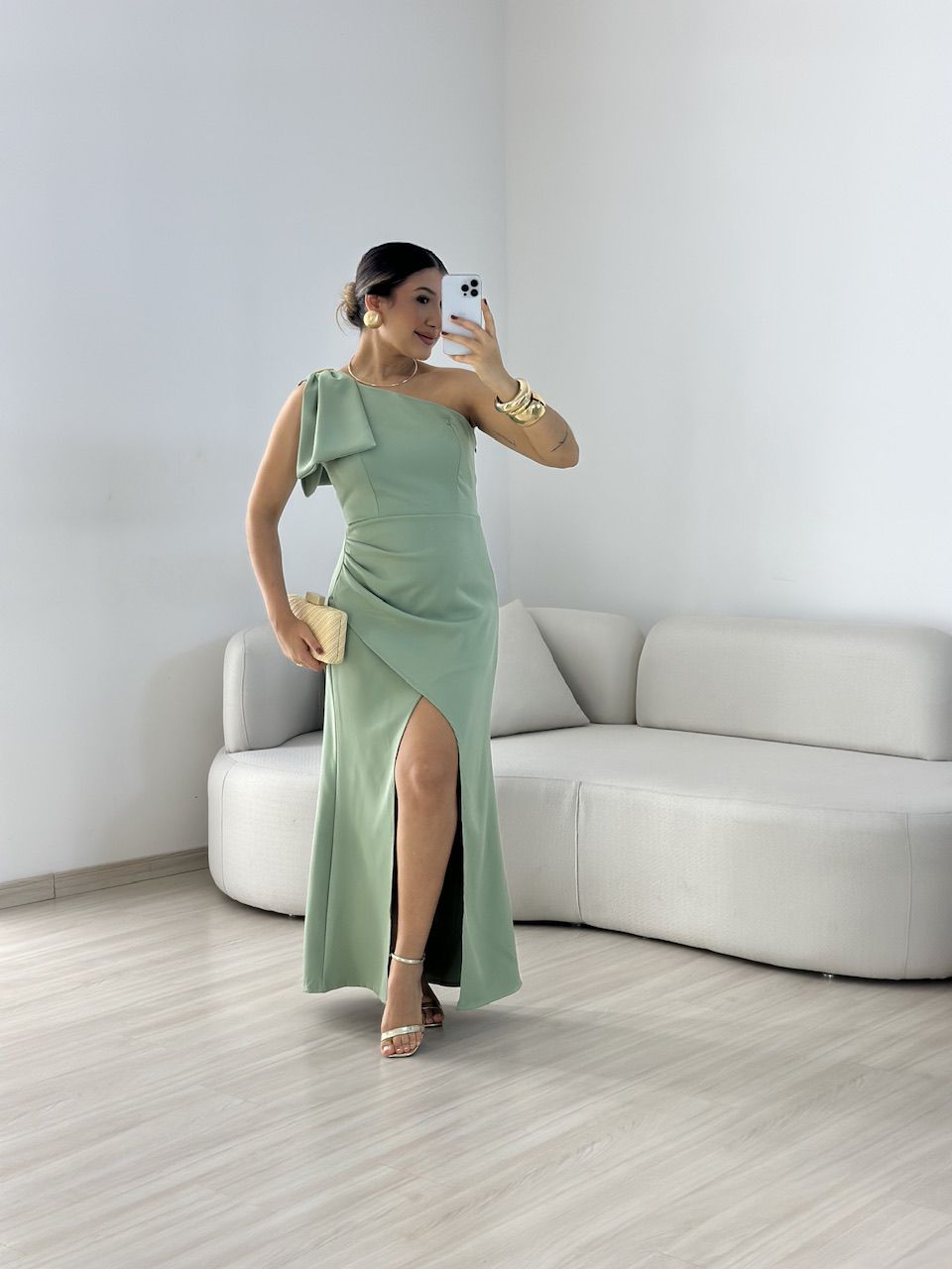 VESTIDO ALEXIA LAÇO VERDE - 0067690014 - CAROLLA FERRARO