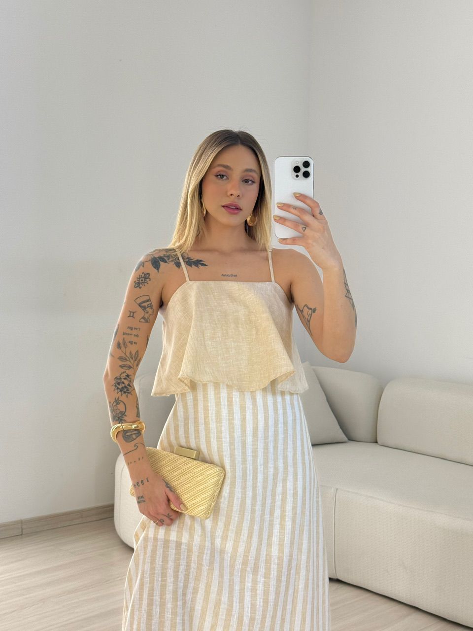 VESTIDO RAYANA LISTRADO NUDE