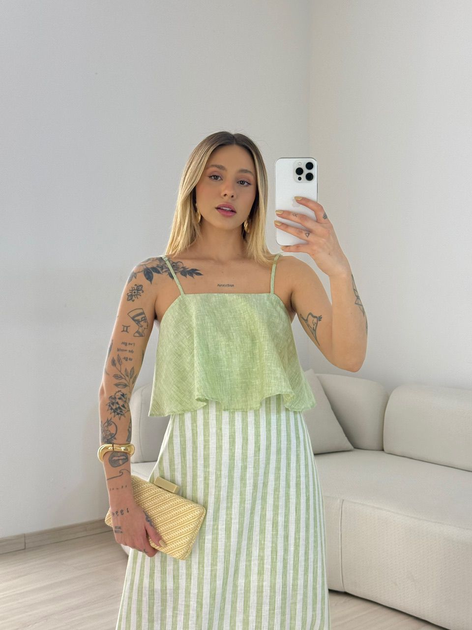 VESTIDO RAYANA LISTRADO VERDE