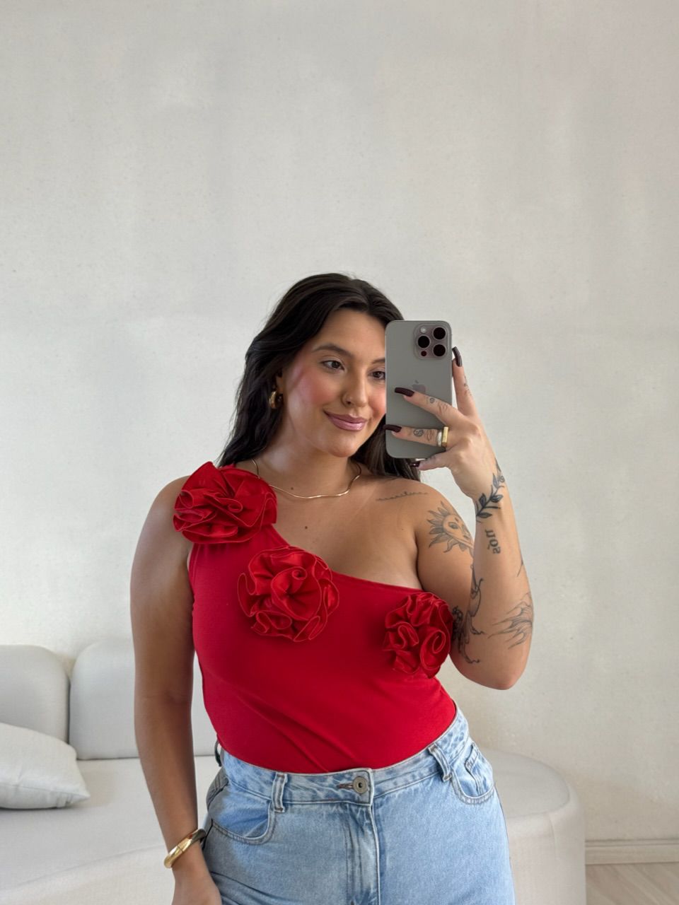 BODY MELISSA FLOR vermelho