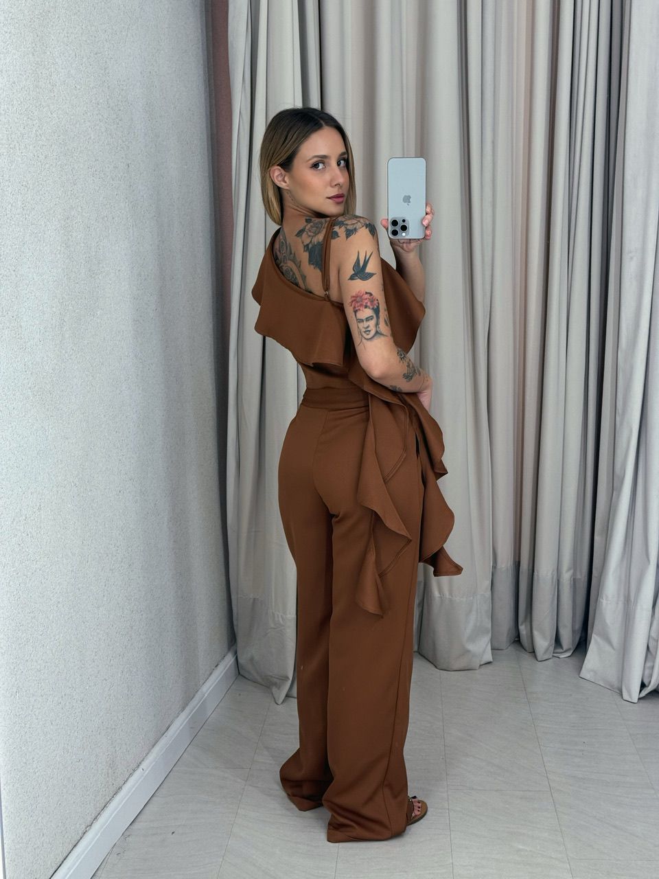 CONJUNTO FABIOLA CALÇA MARROM