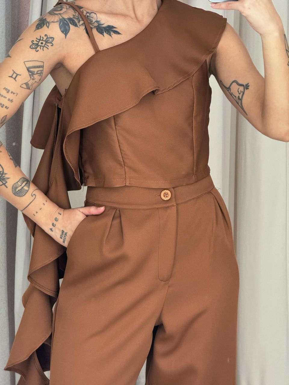 CONJUNTO FABIOLA CALÇA MARROM