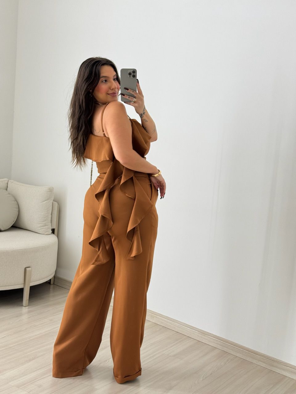 CONJUNTO FABIOLA CALÇA MARROM