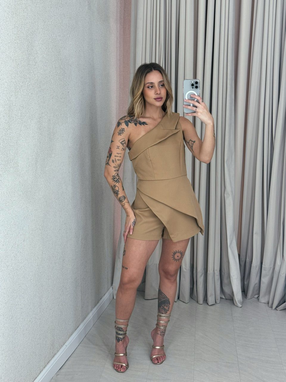 CONJUNTO SABRINA SHORT NUDE - 0057610049 - CAROLLA FERRARO