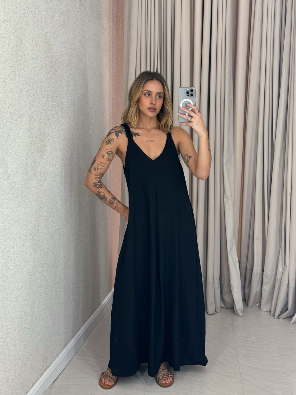 VESTIDO SUZANE 02 ALÇA PRETO - 0057630032 - CAROLLA FERRARO
