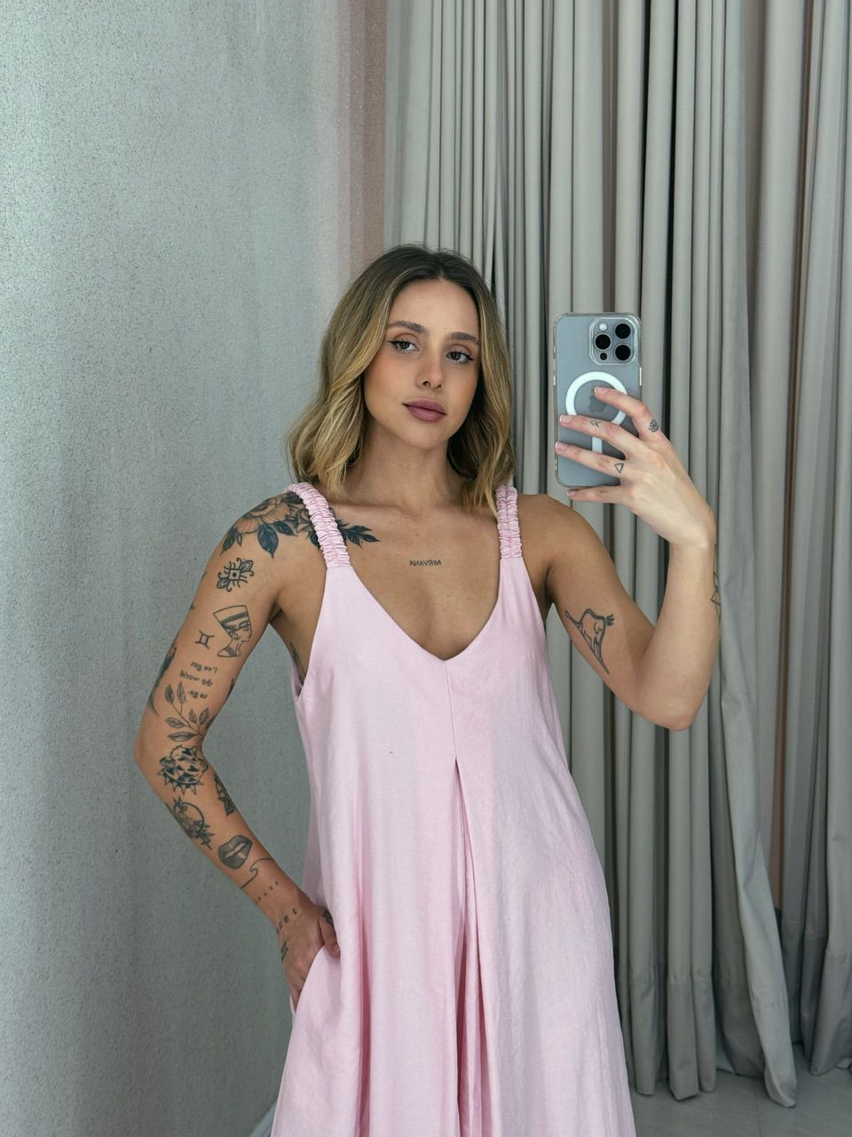 VESTIDO SUZANE 02 ALÇA ROSA