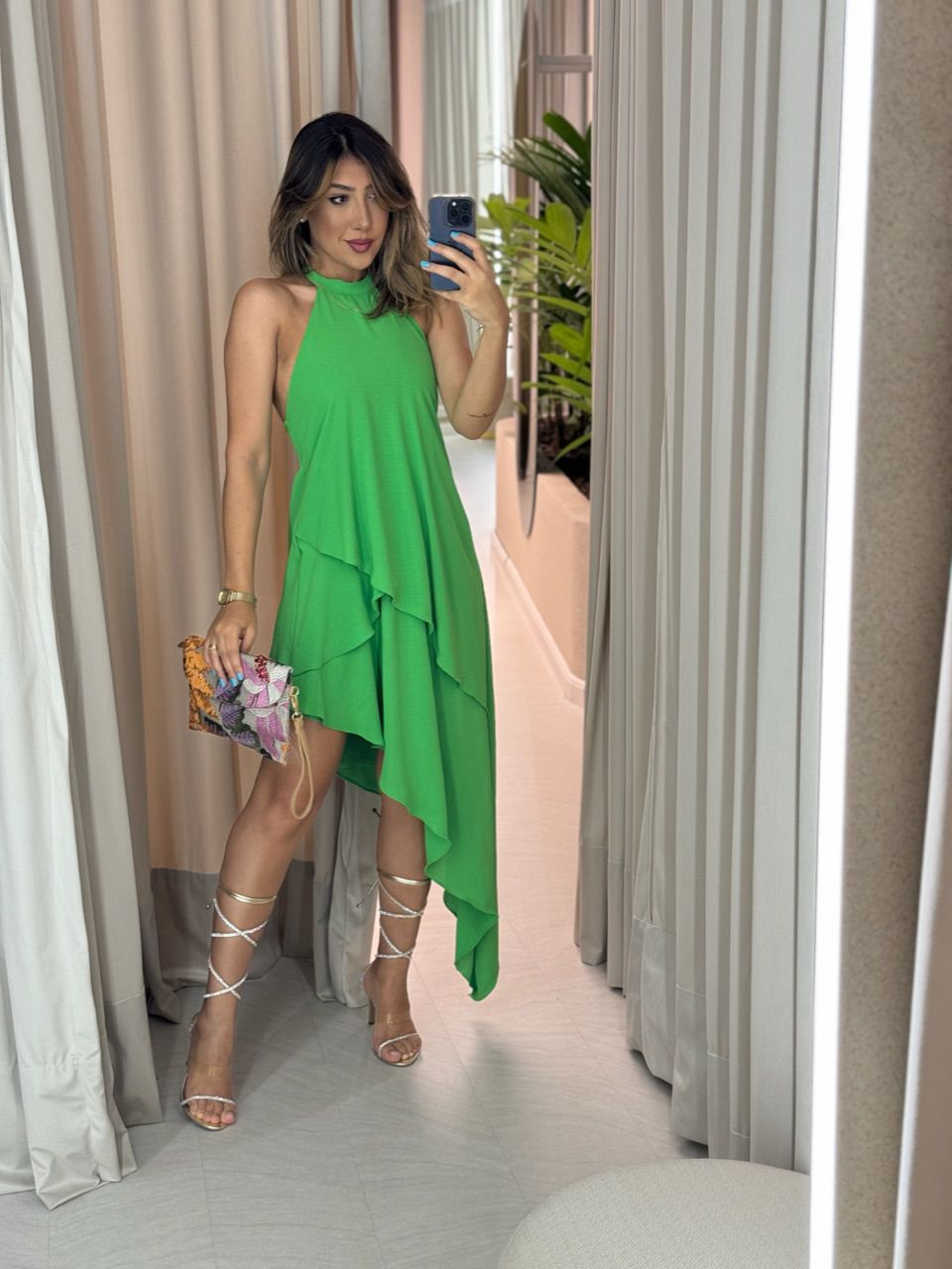 VESTIDO KAMILA FRENTE ÚNICA VERDE - 0047880014 - CAROLLA FERRARO