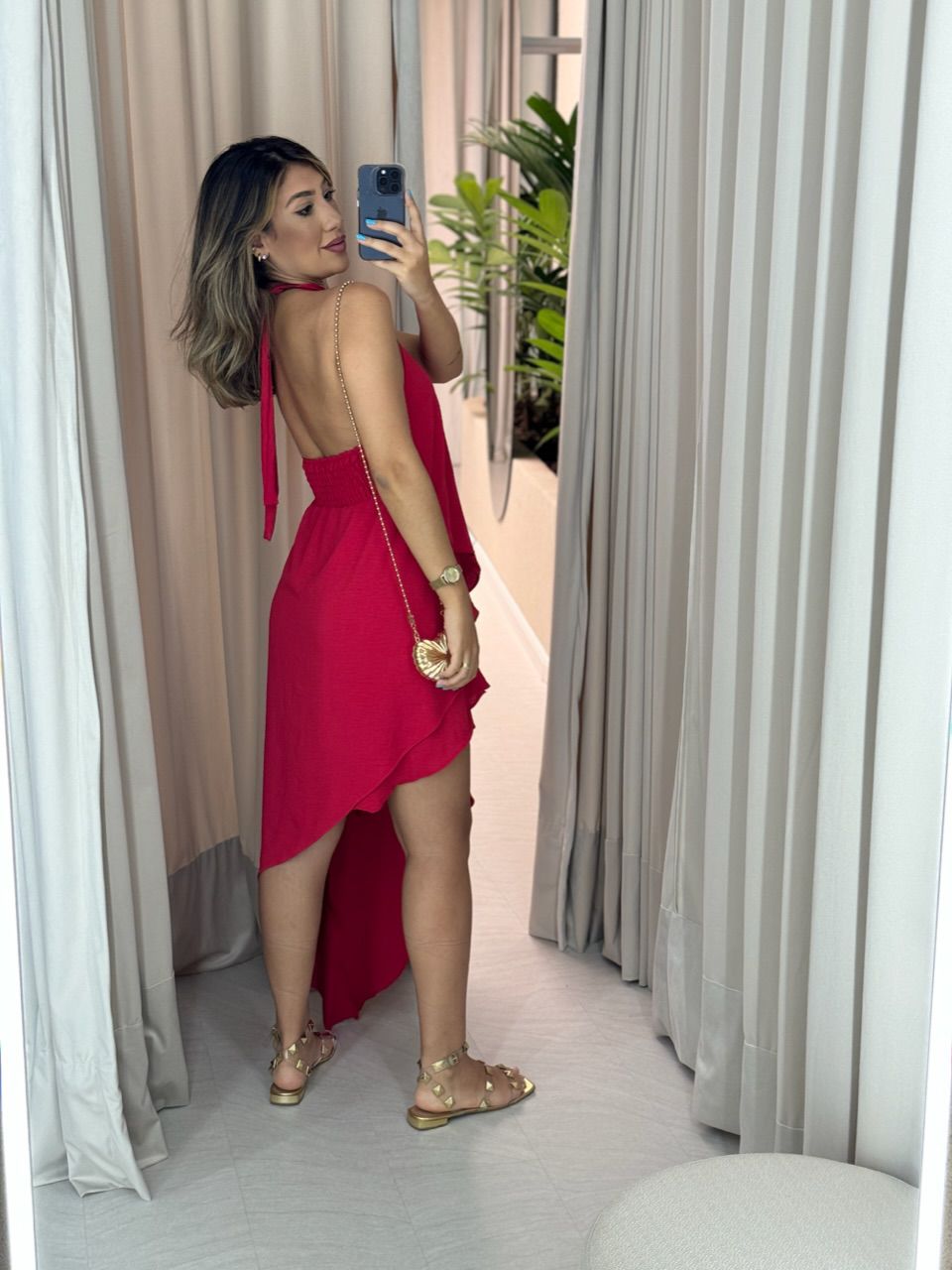 VESTIDO KAMILA FRENTE ÚNICA VERMELHO