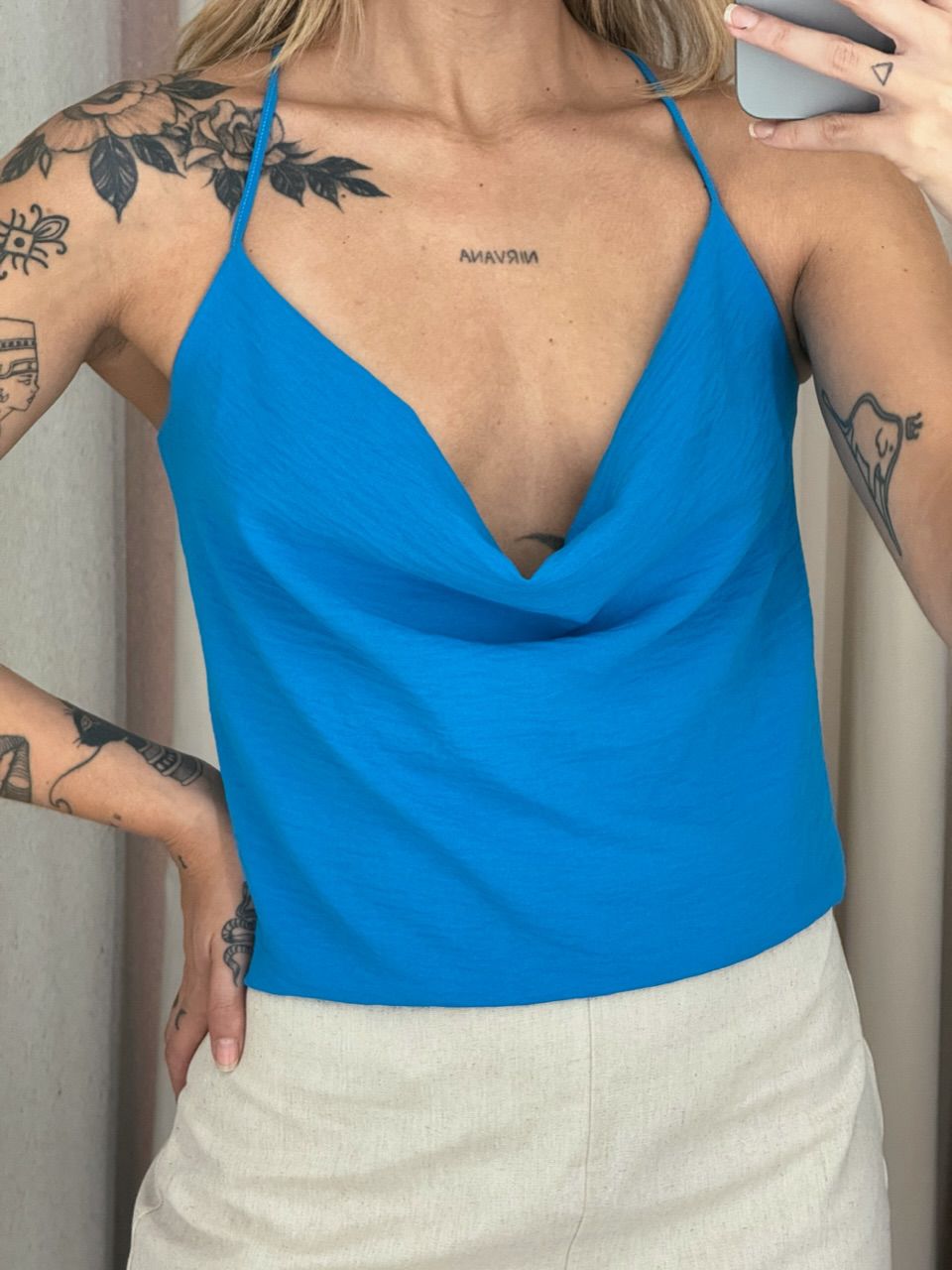 BLUSA PRISCILA ALÇA azul