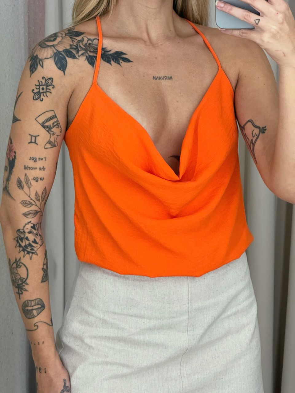 BLUSA PRISCILA ALÇA Laranja