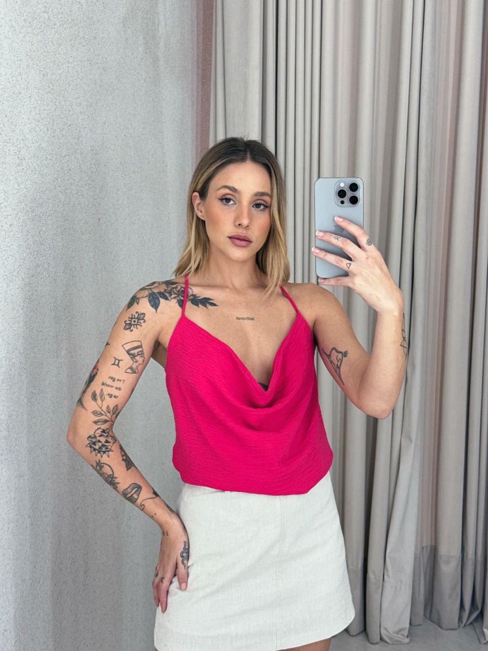 BLUSA PRISCILA ALÇA Pink - 0060290037 - CAROLLA FERRARO