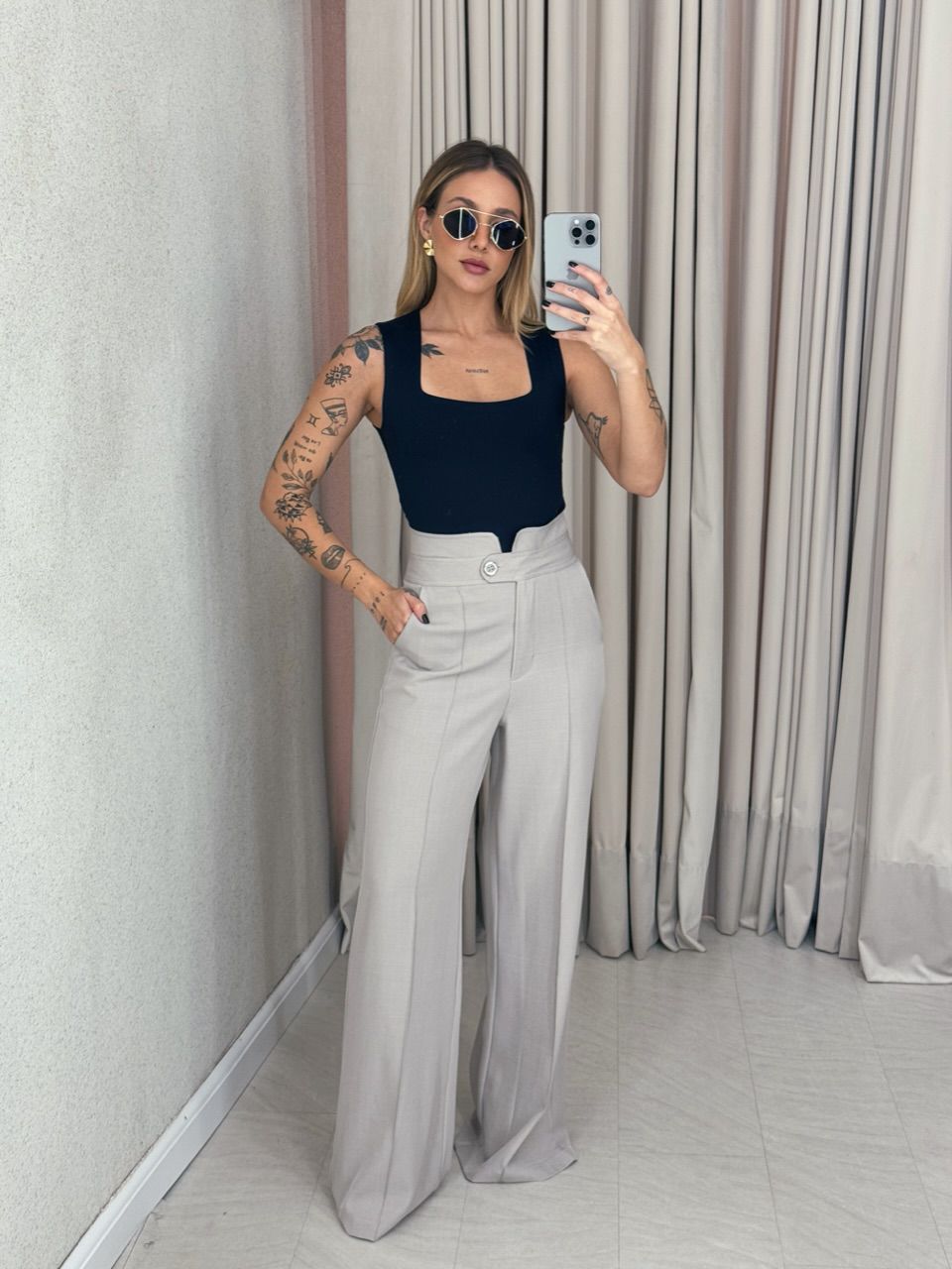 CALÇA KAREN PANTALONA CAQUI - 0060360096 - CAROLLA FERRARO