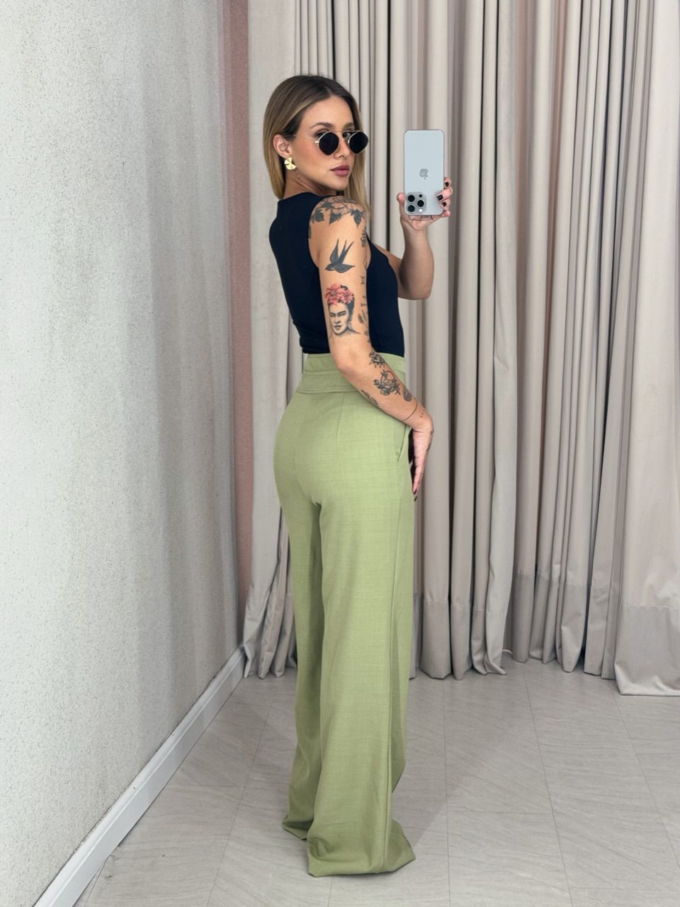 CALÇA KAREN PANTALONA PISTACHE