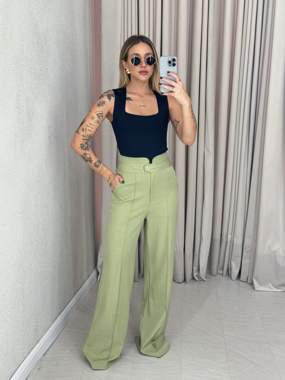 CALÇA KAREN PANTALONA PISTACHE