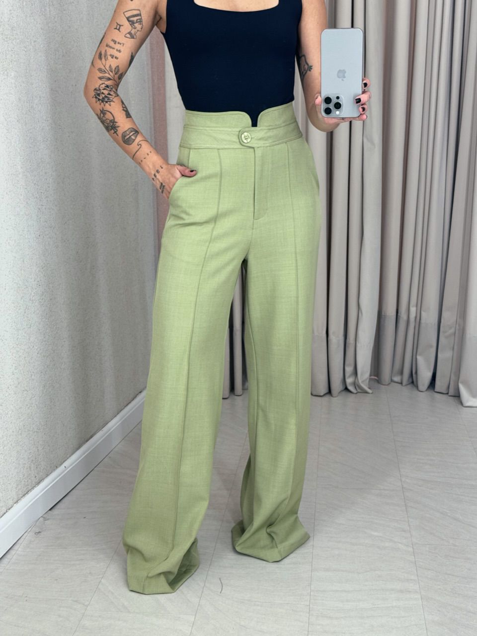 CALÇA KAREN PANTALONA PISTACHE