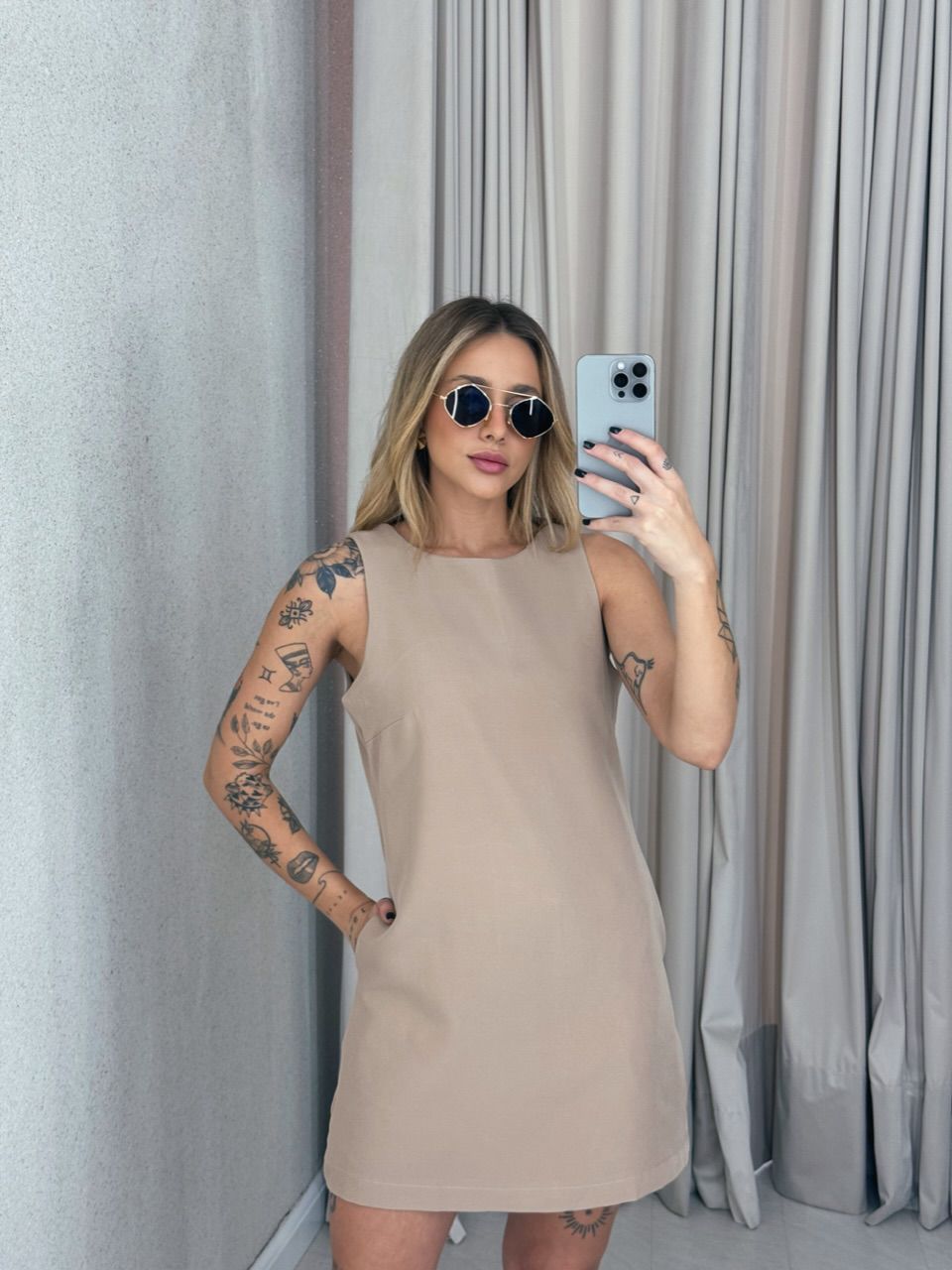 VESTIDO GRAZIELA CURTO NUDE