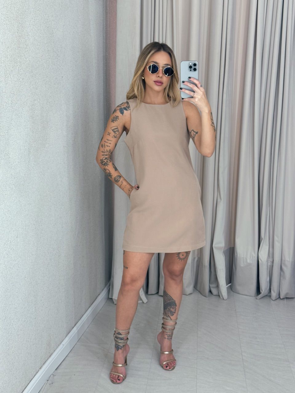 VESTIDO GRAZIELA CURTO NUDE