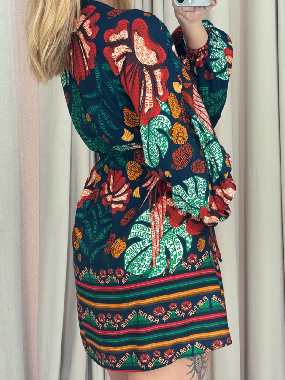 VESTIDO TAYLA ESTAMPADO MARINHO