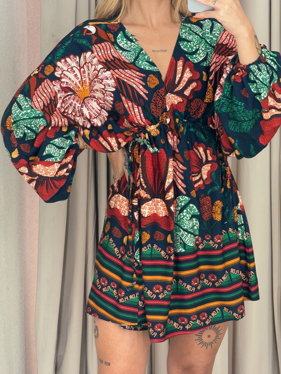 VESTIDO TAYLA ESTAMPADO MARINHO