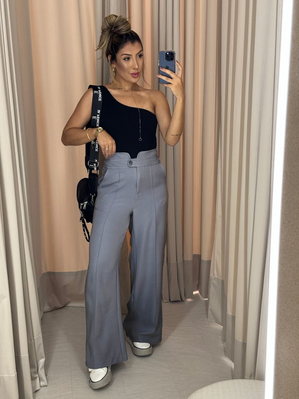 CALÇA LETÍCIA PANTALONA CINZA