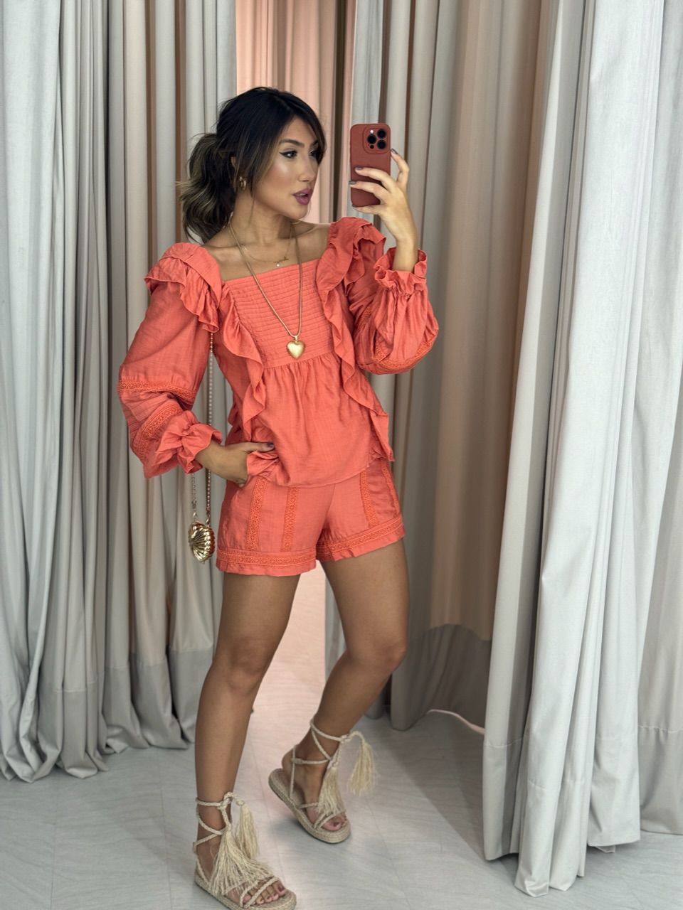 CONJUNTO ALESSANDRA BOHO LARANJA
