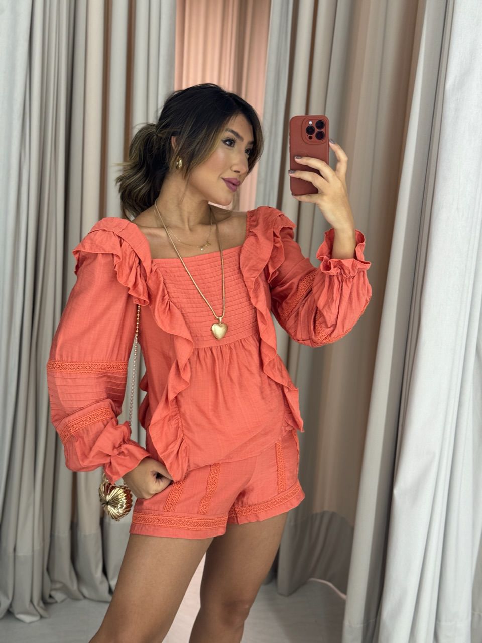 CONJUNTO ALESSANDRA BOHO LARANJA