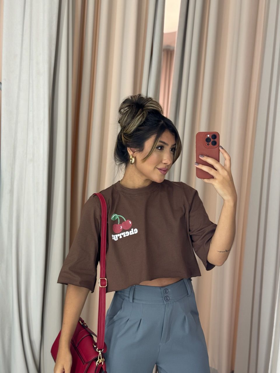 CROPPED CHERRY MARROM ESCURO