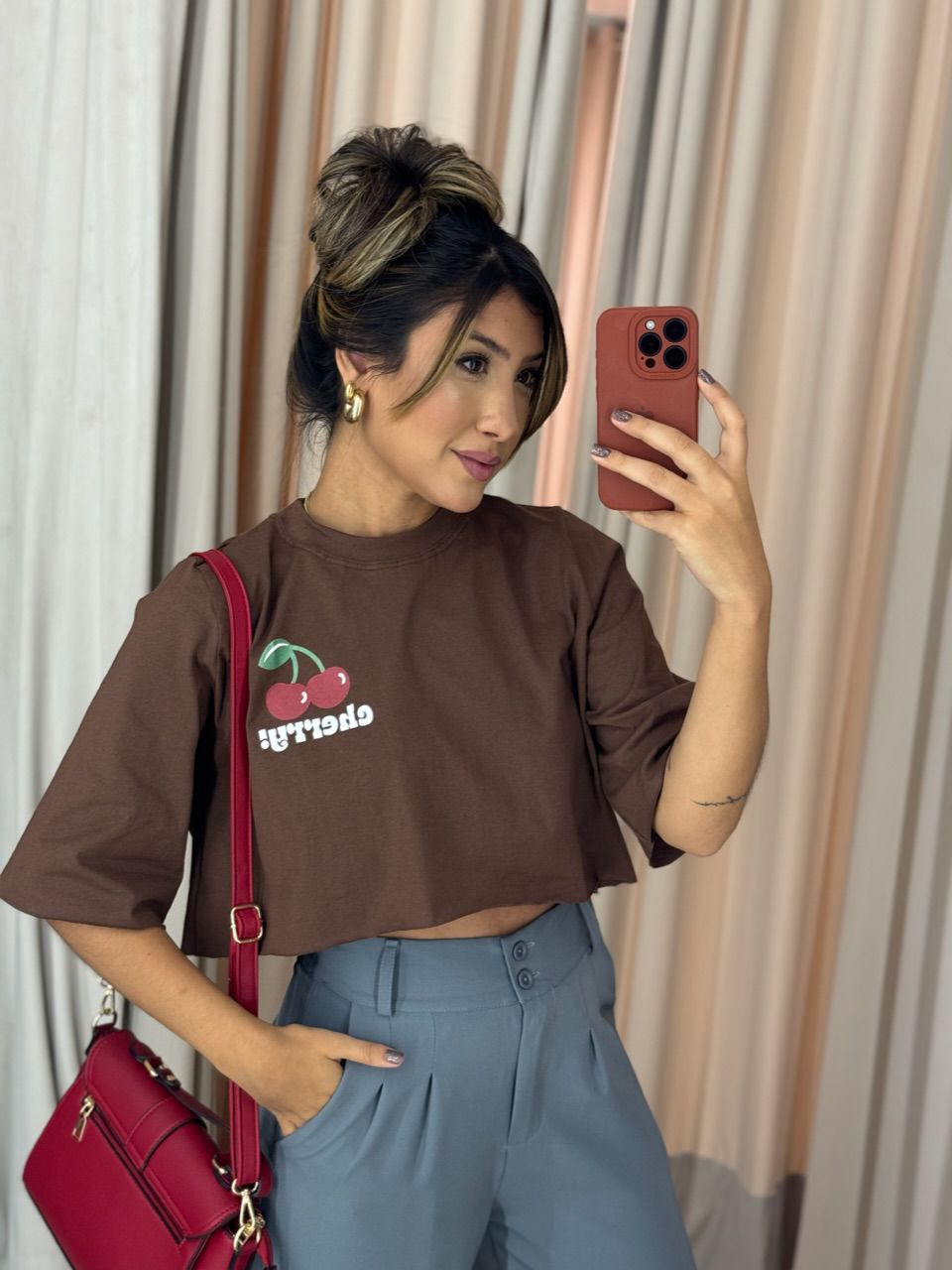 CROPPED CHERRY MARROM ESCURO