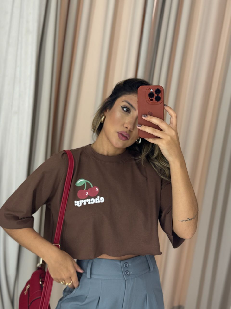 CROPPED CHERRY MARROM ESCURO