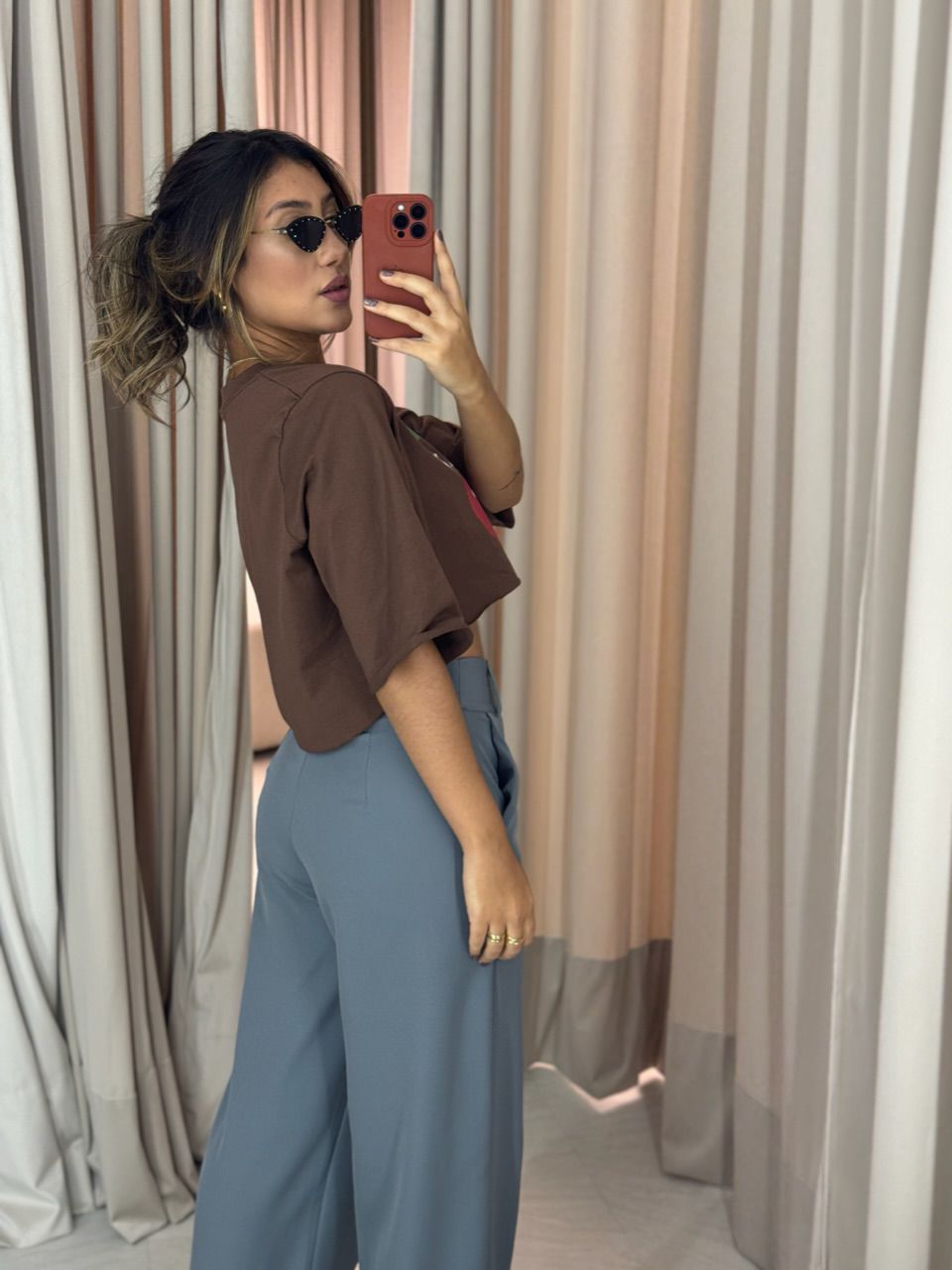 CROPPED MON CHER MARROM ESCURO