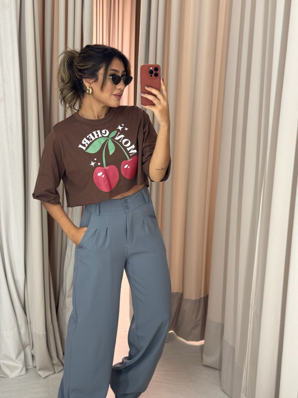 CROPPED MON CHER MARROM ESCURO