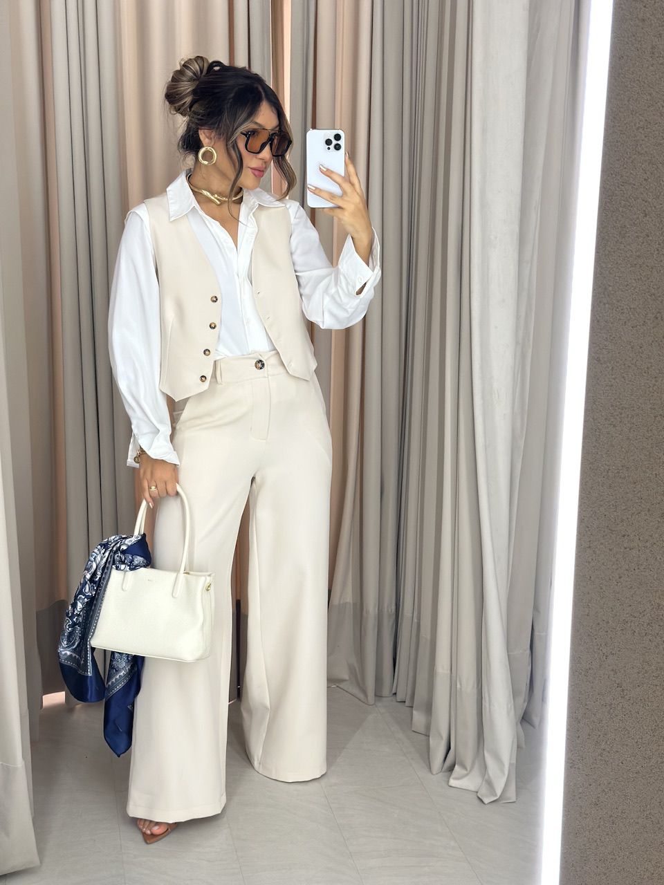 CONJUNTO VIRGÍNIA CALÇA AREIA - 0060780110 - CAROLLA FERRARO