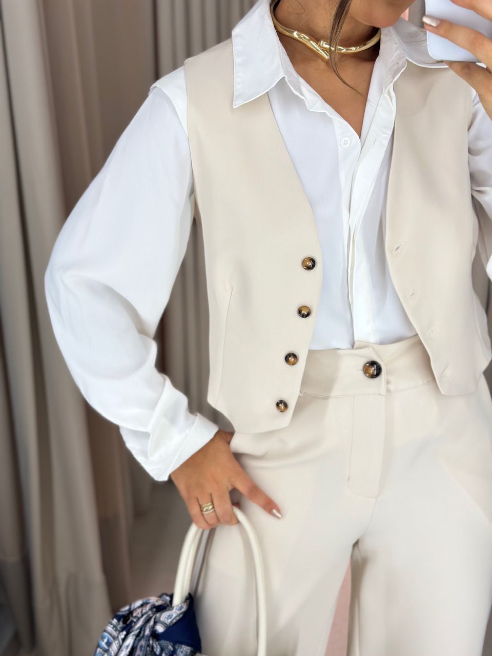 CONJUNTO VIRGÍNIA CALÇA AREIA