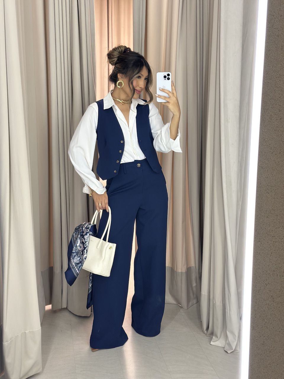 CONJUNTO VIRGÍNIA CALÇA MARINHO - 0060780055 - CAROLLA FERRARO