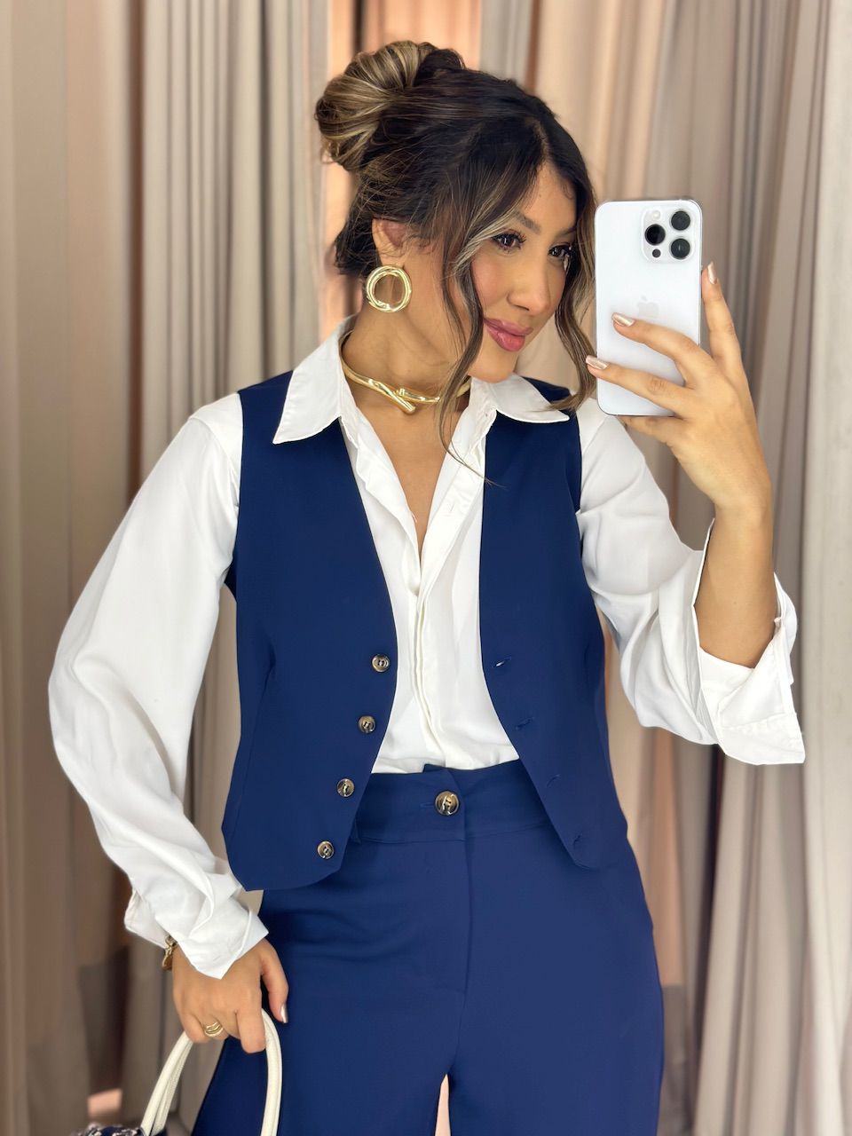 CONJUNTO VIRGÍNIA CALÇA MARINHO