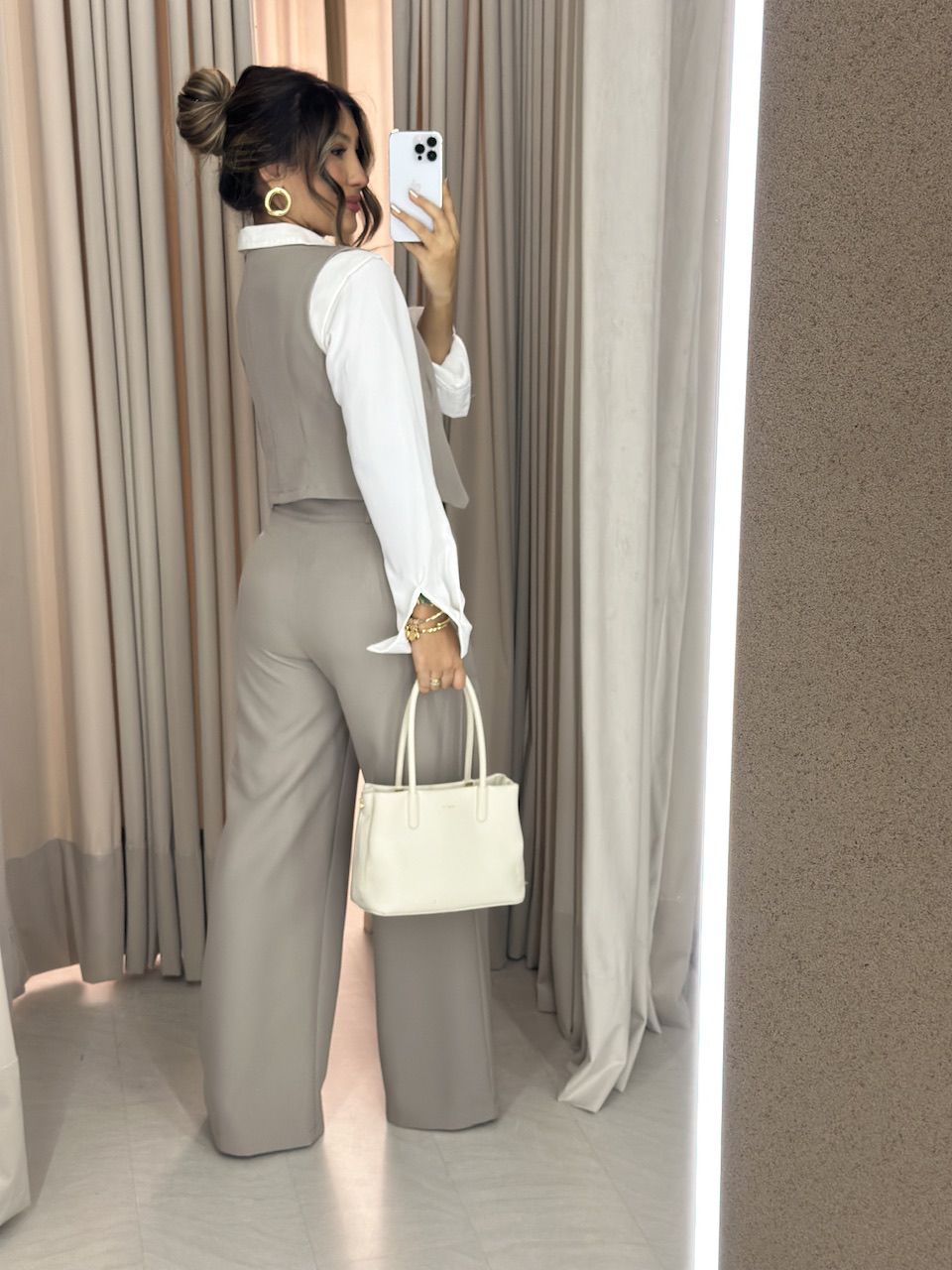 CONJUNTO VIRGÍNIA CALÇA CAQUI