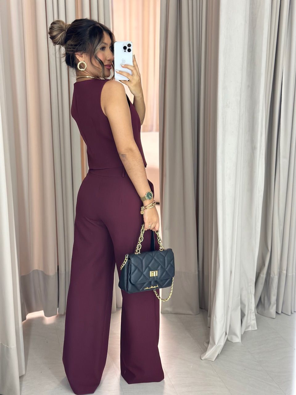 CONJUNTO VIRGÍNIA CALÇA VINHO