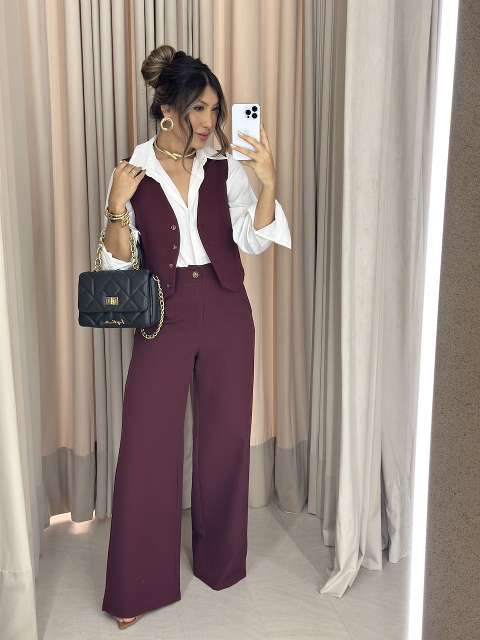 CONJUNTO VIRGÍNIA CALÇA VINHO