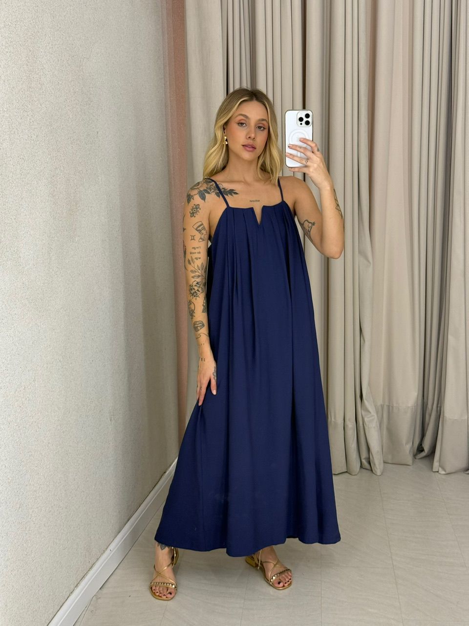 VESTIDO LUDMILA ALÇA MARINHO - 0061850055 - CAROLLA FERRARO