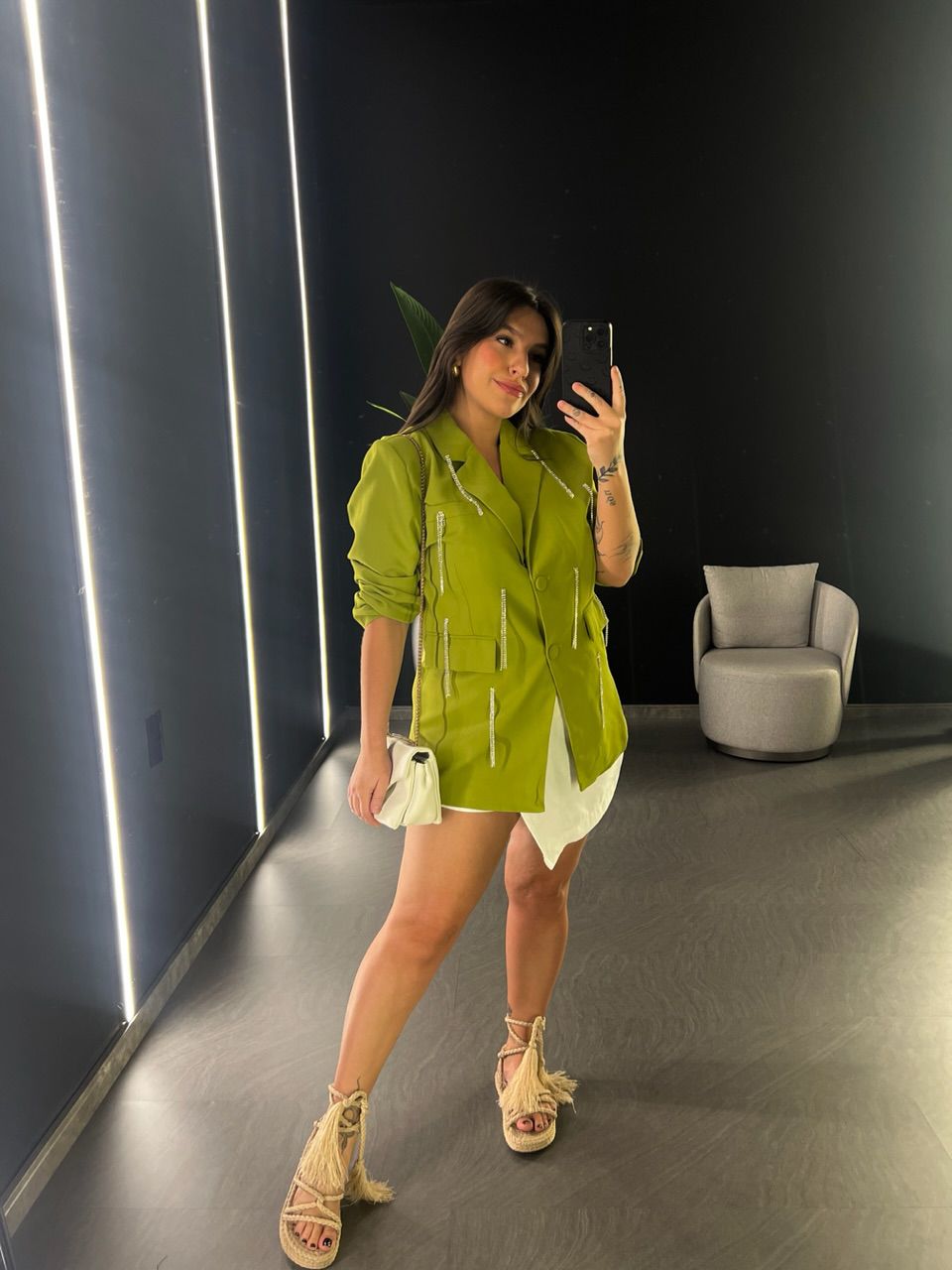 BLAZER BEATRIZ STRASS VERDE OLIVA