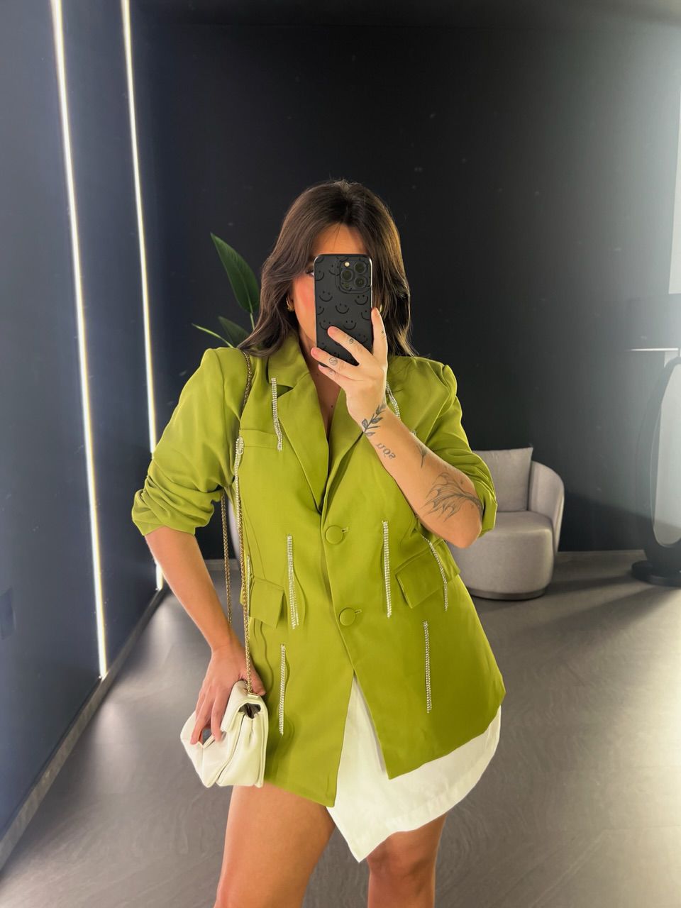 BLAZER BEATRIZ STRASS VERDE OLIVA