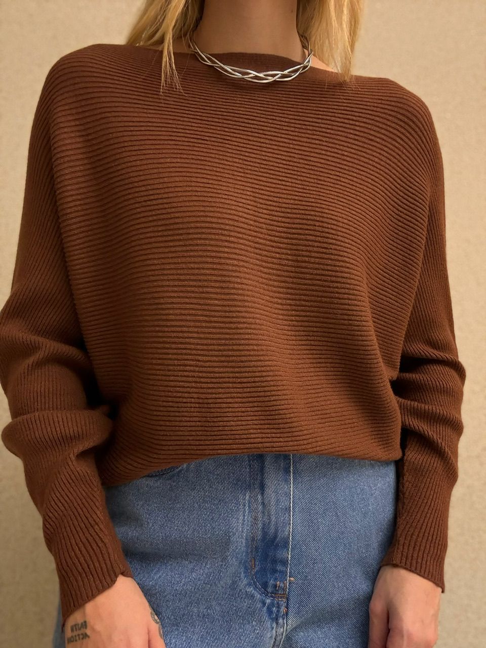 BLUSA ADRIANE TRICOT MARROM