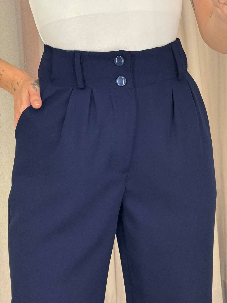 CALÇA ADELE CENOURA MARINHO