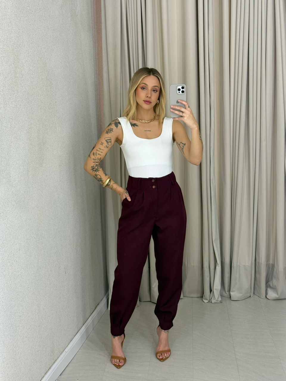 CALÇA ADELE CENOURA UVA